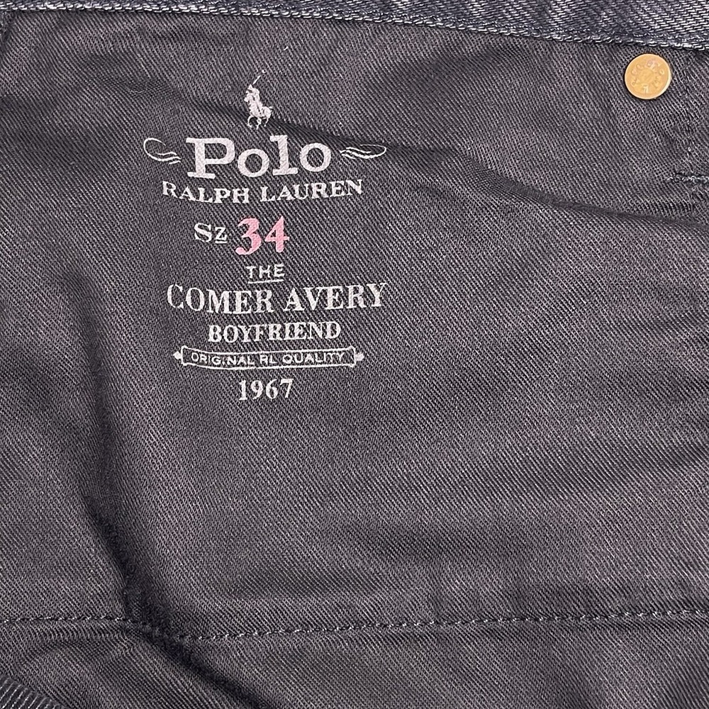 Polo Ralph Lauren 34R Black Avery Beaded Boyfriend  Jeans Aztec Southwestern - Picture 6 of 16